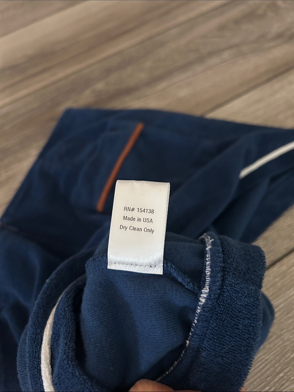 STAUD Navy Shorts with Brown and White Trim - Picture 3 of 5